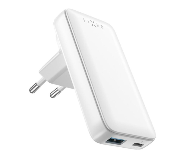 FIXED Płaska Ładowarka Sieciowa Slim Traveler GaN 65W 2x USB-C FIXCG65S-CUD-WH - 1338549 - zdjęcie